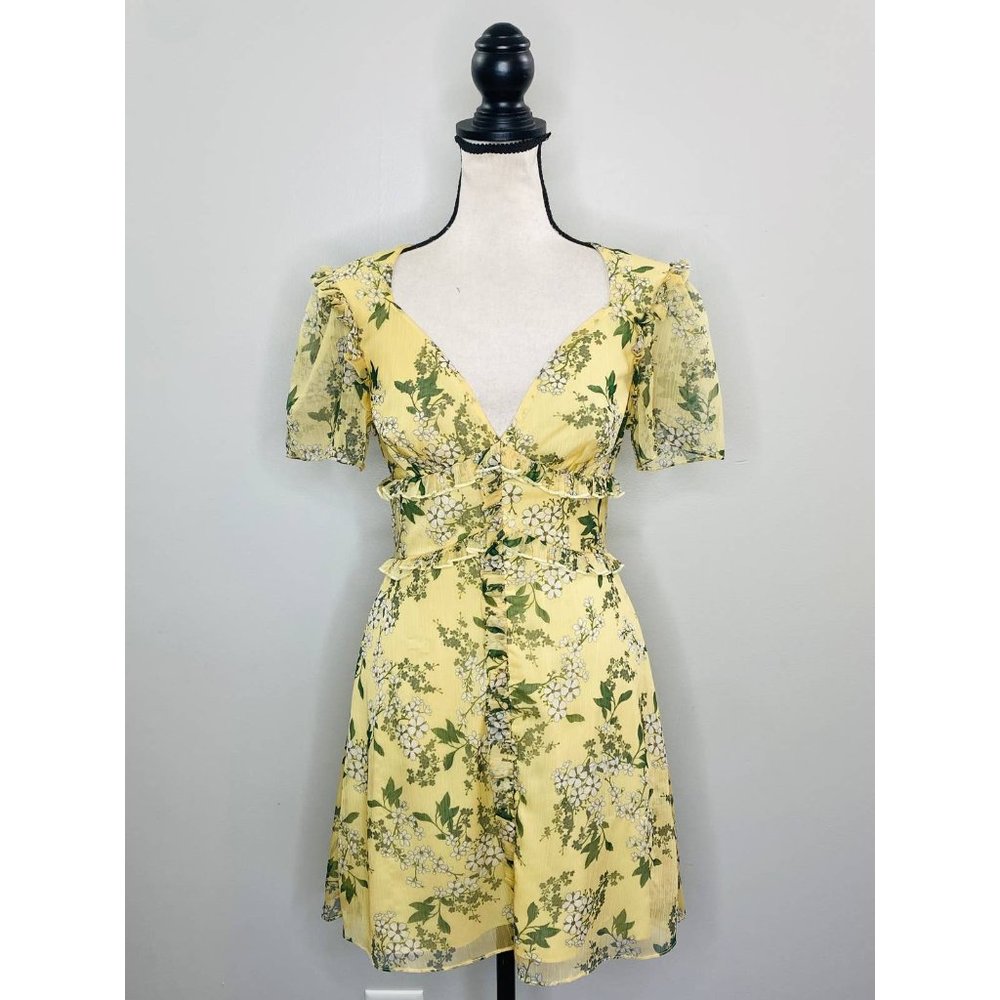 Keepsake the Label Foral Ruffled Mini Dress Womens XS Twee Flirty Spring Femme